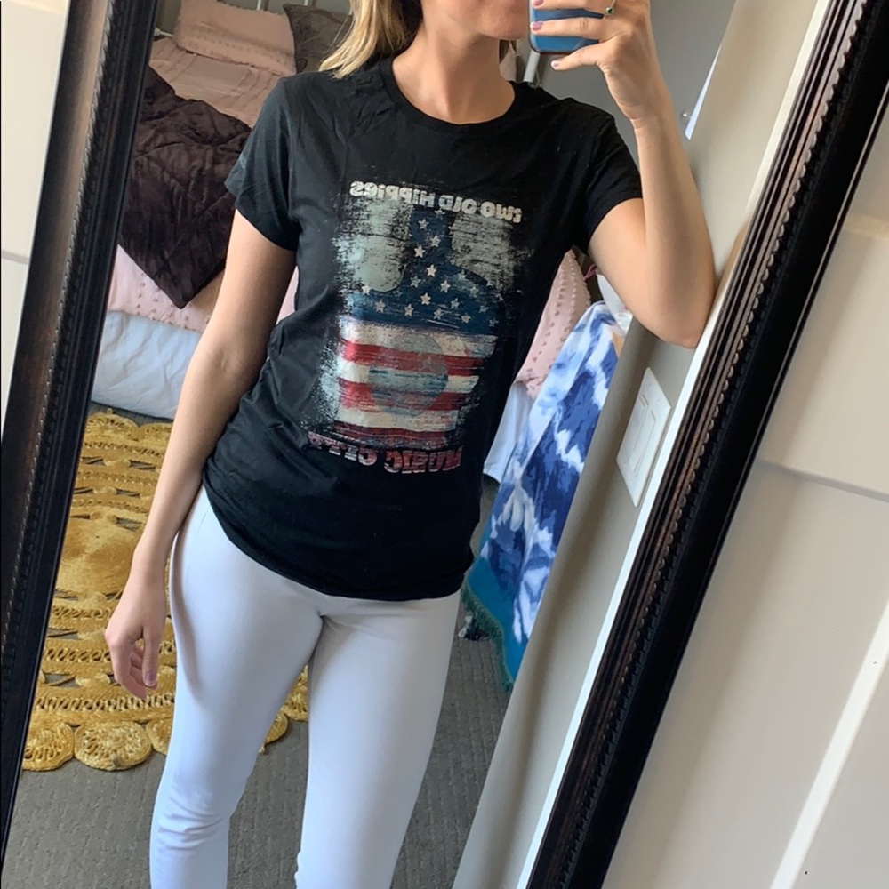 “Two Old Hippies” Black Tee